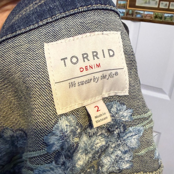 | grunge fairy core embroidered denim jacket | - Picture 5 of 9